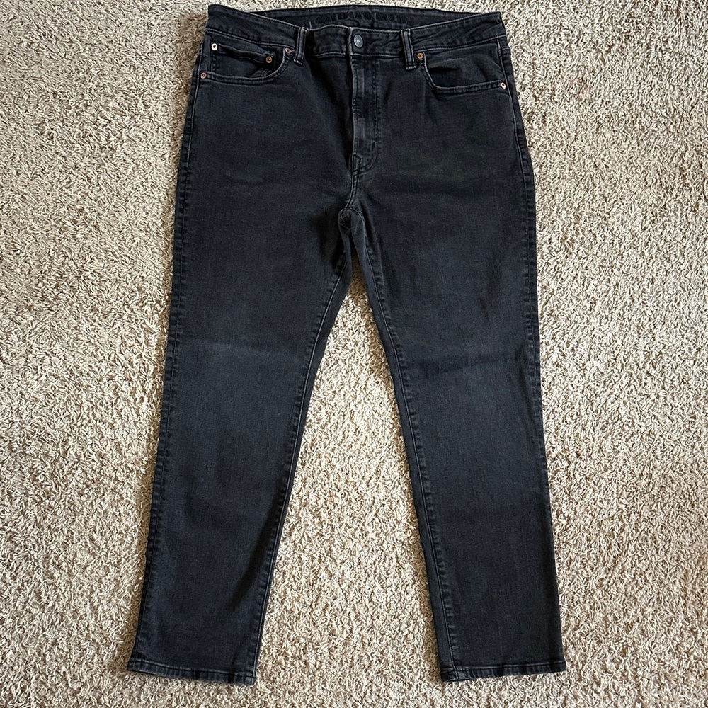 American Eagle Outfitters AirFlex+ Black Straight Jeans